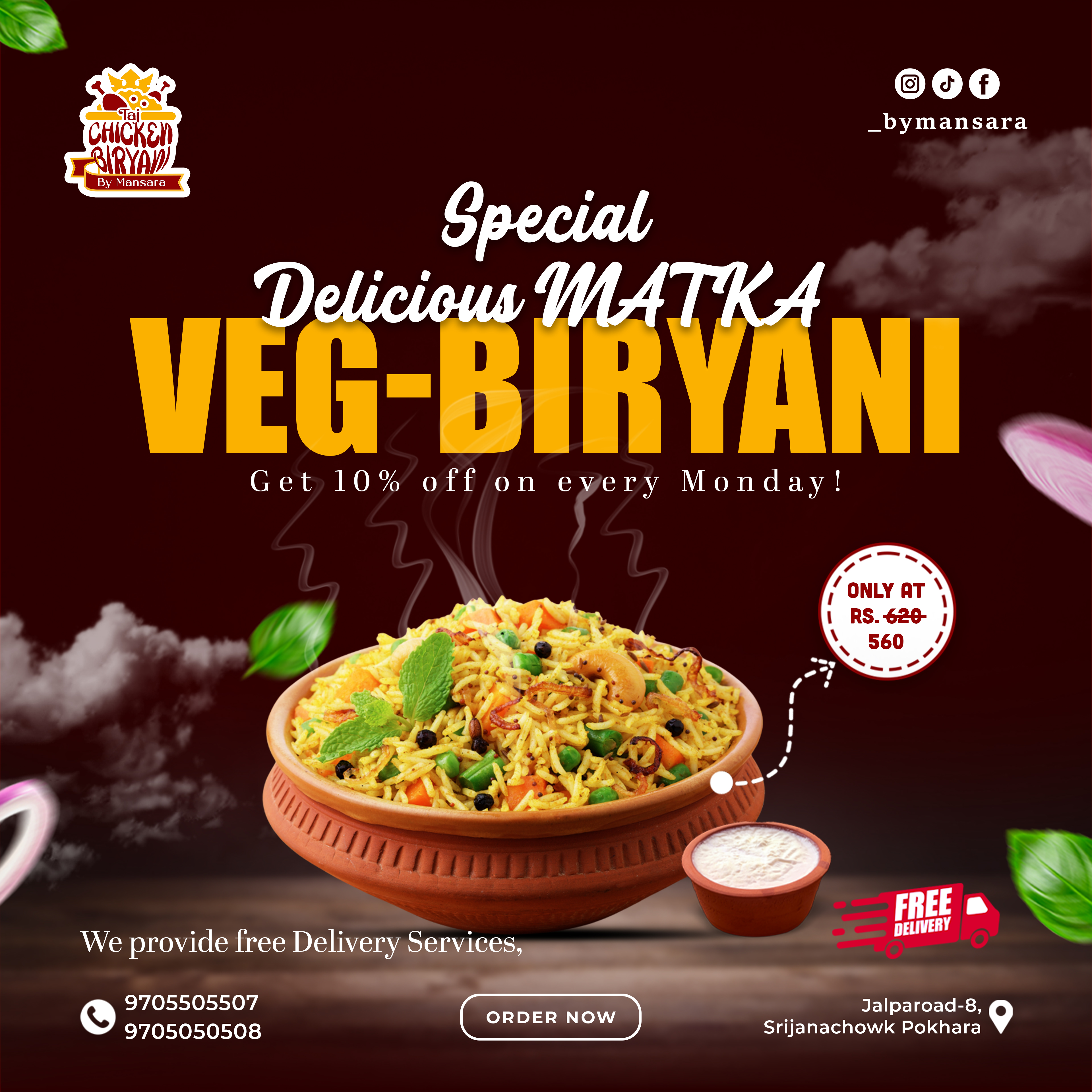 Veg Biryani food promotion